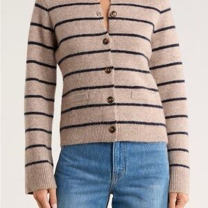 French Connection Striped Beige and Navy Women's Sweater size XS